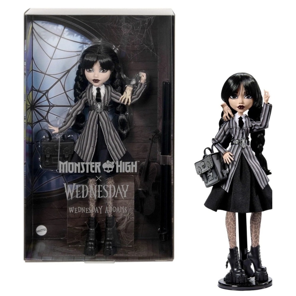 Monster High x Wednesday Addams Doll Nevermore Accessories Academy Uniform Boxed
